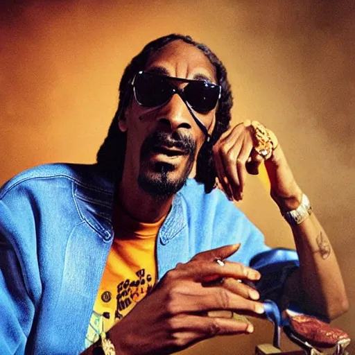 Prompt: snoop dogg attempting to smoke a giant oversized cigar