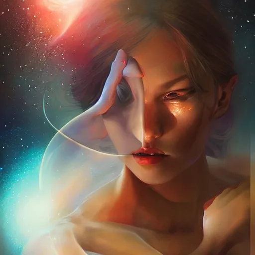 Prompt: Liminal space in outer space by Stanley Artgerm Lau