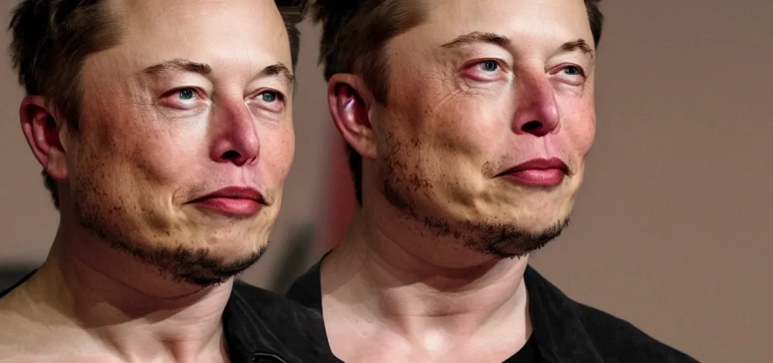 Prompt: Elon Musk is animorphing into Scarlett Johansen, highly detailed color drawing
