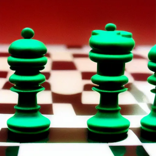 Image similar to futurama bender fry leela as as chess pieces