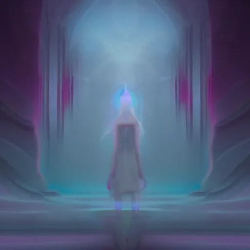 Image similar to misty chromatic astral temple , stylish, lsd, trending on artstation, cinematic, artwork by WLOP