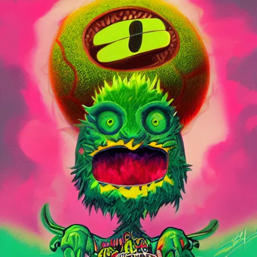 Image similar to a tennis ball monsters cinematic poster, colorful, digital art, fantasy, magic, chalk, trending on artstation, ultra detailed, professional illustration by basil gogos