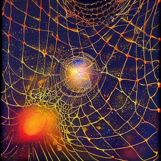 Image similar to the cosmic web inside the wet matter in our heads hyperdetailed photorealism