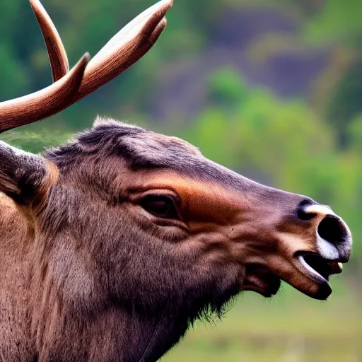 Prompt: megaloceras elk nature photography hd