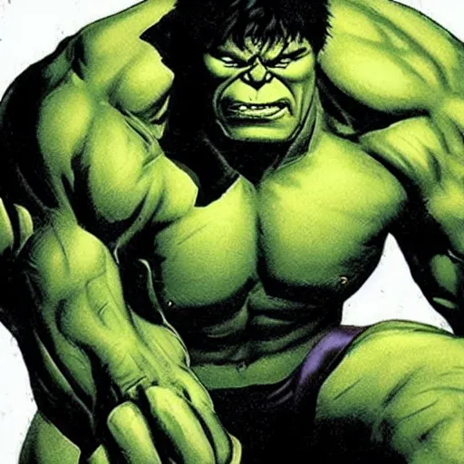 Image similar to The Hulk at summer camp