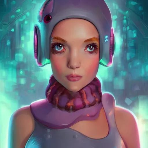 Image similar to lofi biopunk pokemon portrait of misty, Pixar style, digital art, render, by Tristan Eaton Stanley Artgerm and Tom Bagshaw.