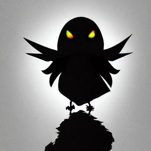 Image similar to ghost+evil+bird, dark theme, digital art