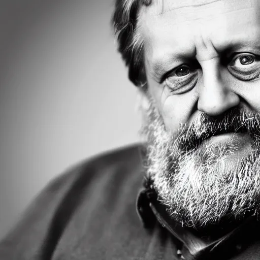 Image similar to Slavoj Zizek, artic explorer, digital art portrait, 4k