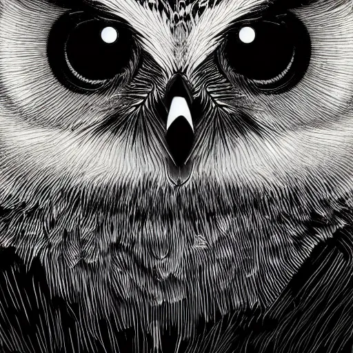 Image similar to danger owl. digital art.