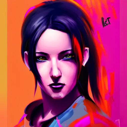 Prompt: a vibrant portrait of Tifa Lockhart, disco elysium style, aleksander rostov, sketch art, poster, digital painting, expressionism, noir