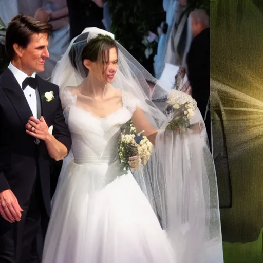 Prompt: Tom cruise marrying xenu 8k hdr with backlight cinematic plate