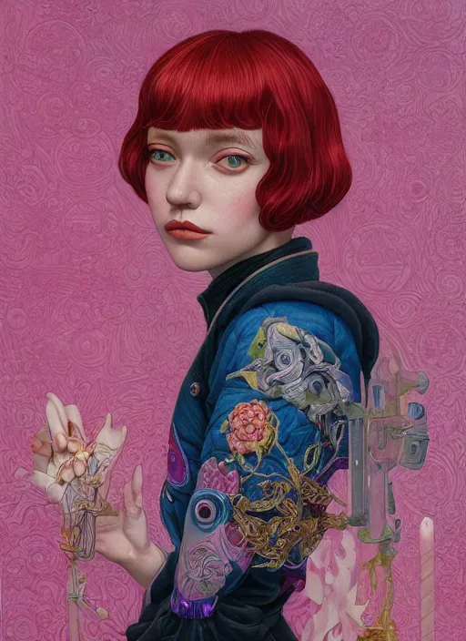 Image similar to cool girl :: by Martine Johanna and Simon Stålenhag and Chie Yoshii and Casey Weldon and Guillermo del toro :: ornate, dynamic, particulate, rich colors, intricate, elegant, highly detailed, centered, artstation, smooth, sharp focus, octane render, 3d