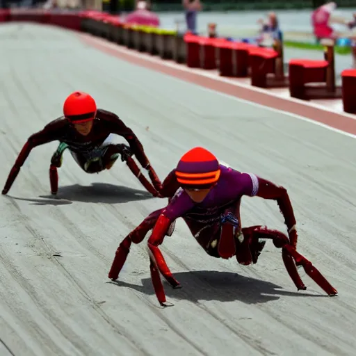 Prompt: 2 0 2 2 world championship crab riding, jockeys, 2 0 0 m race