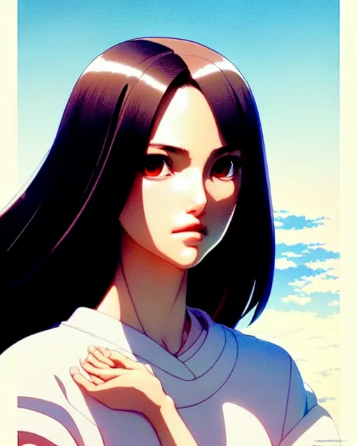 Image similar to beautiful! portrait of the popular japanese natalie portman girl, by katsuhiro otomo, yoshitaka amano, nico tanigawa, artgerm, greg rutkowski makoto shinkai takashi takeuchi studio ghibli, akihiko yoshida rendered with intense 3 d effect.