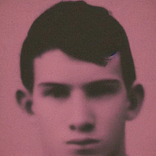 Image similar to anaglyph filter consistent portrait of a young dude 1 9 years old, with thorn