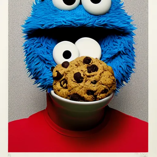 Image similar to cookie monster smoking a blunt stylised jonathan zawada photography portrait