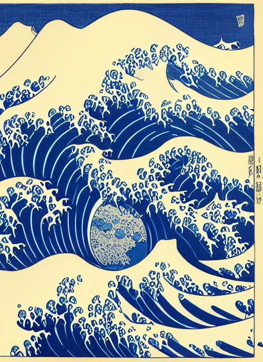 Image similar to third reef pipeline by katsushika hokusai