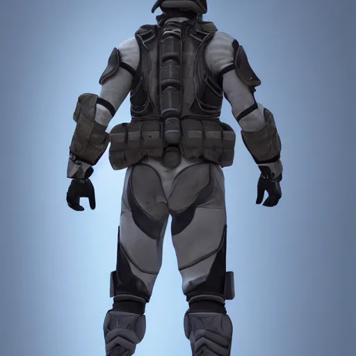 Image similar to a soldier wearing a full set of solid light armor, futuristic, 3 d render, octane, ray tracing, ultra high detail, photorealistic