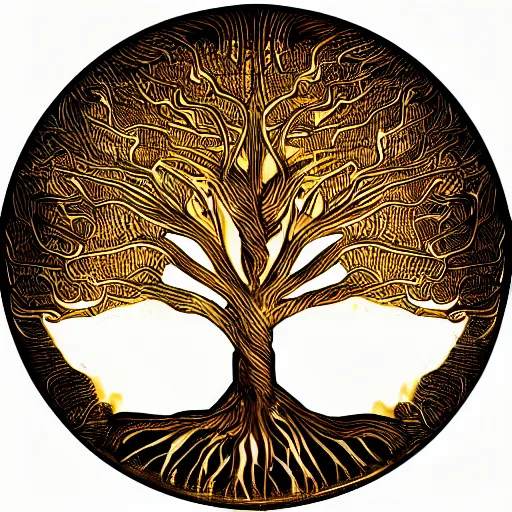 Image similar to the holy golden tree of life, cinematic, ultra detailed