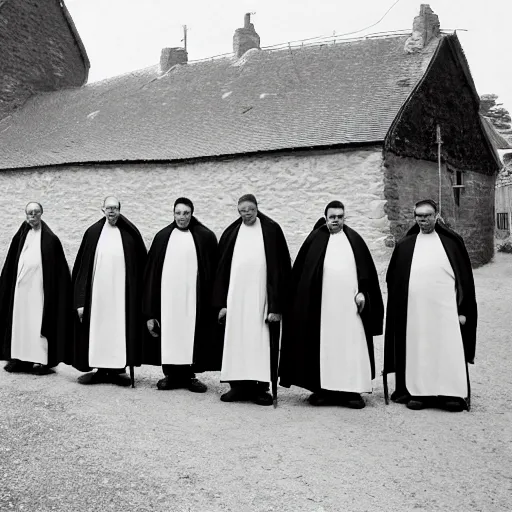 Prompt: photo of breton monks