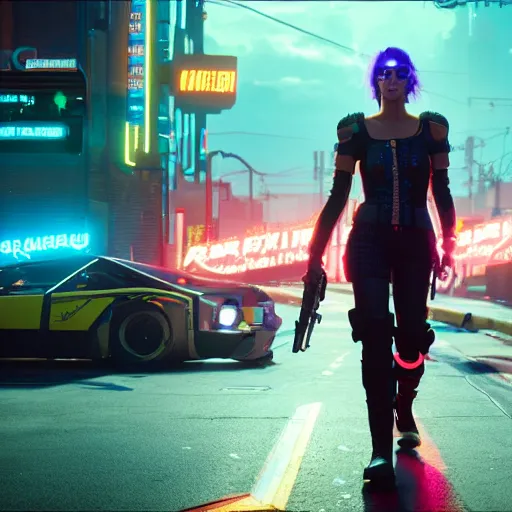 Image similar to winona rider in Cyberpunk 2077. CP2077. 3840 x 2160