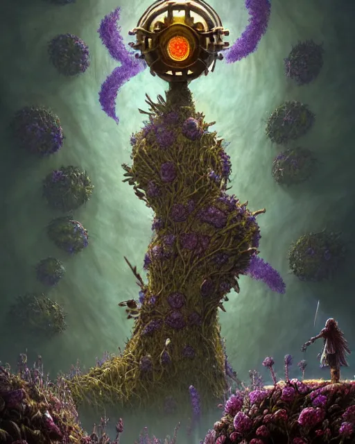 Image similar to the platonic ideal of flowers, rotting, insects and praying of cletus kasady carnage thanos davinci nazgul wild hunt chtulu mandelbulb howl's moving castle botw bioshock, d & d, fantasy, ego death, decay, dmt, psilocybin, concept art by randy vargas and greg rutkowski and ruan jia