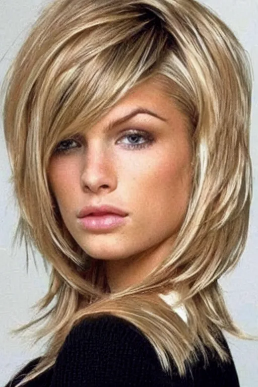 Prompt: pinterest trending blond hairstyles, volume, trending 1 9 9 0 s, photo, fashion,