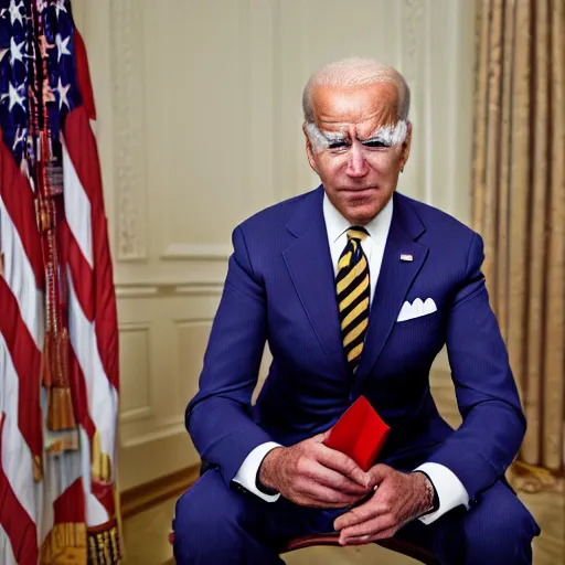 Prompt: joe Biden sitting on the loo reading a playboy magazine