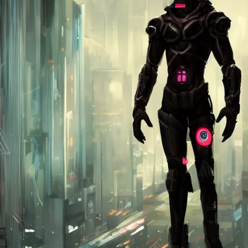 Prompt: a male teenager dark elf with hoofs wear googles, cyberpunk, artstation
