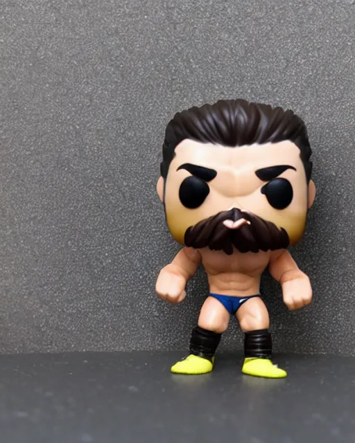 Image similar to Wrestler Funko Pop. Photographic, photography