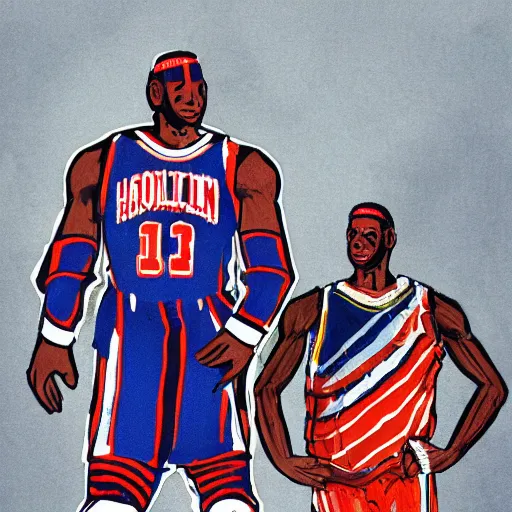 Image similar to concept art, the robot harlem globetrotters