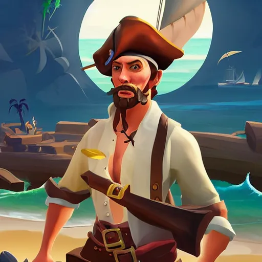 Image similar to painting jack the pirate on sea of thieves game avatar hero mermaid smooth face median photoshop filter cutout vector behance hd by jesper ejsing, by rhads, makoto shinkai and lois van baarle, ilya kuvshinov, rossdraws, illustration, art by ilya kuvshinov and gustav klimt