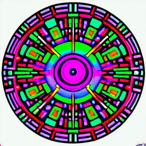 Image similar to cyberpunk neon colored blackhole mandala eye art