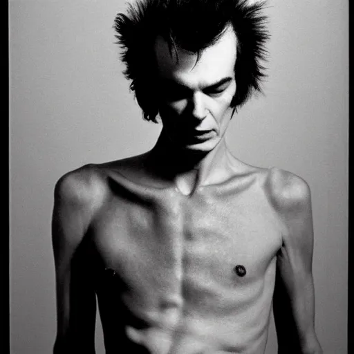 Prompt: sid vicious by robert mapplethorpe