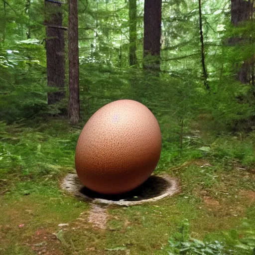 Prompt: finding the cosmic egg in the hidden campground, blurry, mysterious