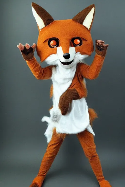 Image similar to an anthropomorphic fox, fursuit!!!!, cosplay