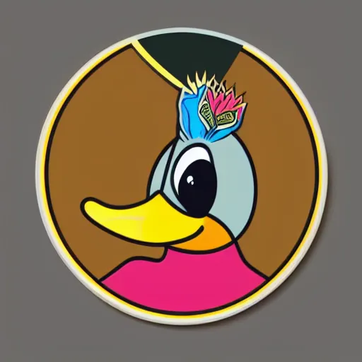 Image similar to portrait of a duck, sticker, highly detailed, colorful, illustration, smooth and clean vector curves, no jagged lines, vector art, smooth