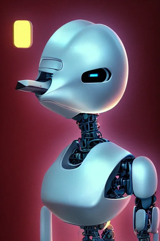 Image similar to robot duck concept, detailed, sharp focus, pastel, intricate, realistic, smooth, volumetric lighting, digital painting, by miyazaki