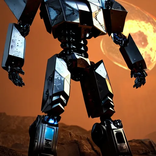 Image similar to a shiny ornate post apocalypse boxing humanoid mecha in galaxy, epic pose,, bright, by war robots, real steel ( 2 0 1 1 ), westworld and eve venture and pacific rim and machine warrior 5, cryengine, frostbite 3 engine, sharp focus, 8 k, high definition, insanely detailed, beautiful lighting,