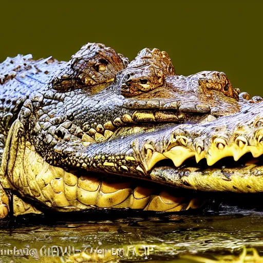 Prompt: nile crocodile deinosuchus award winning nature photography