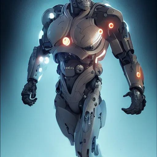 Prompt: cyborg, ilustration, by mike redman, by roman muratkin, by beto garza, artstation