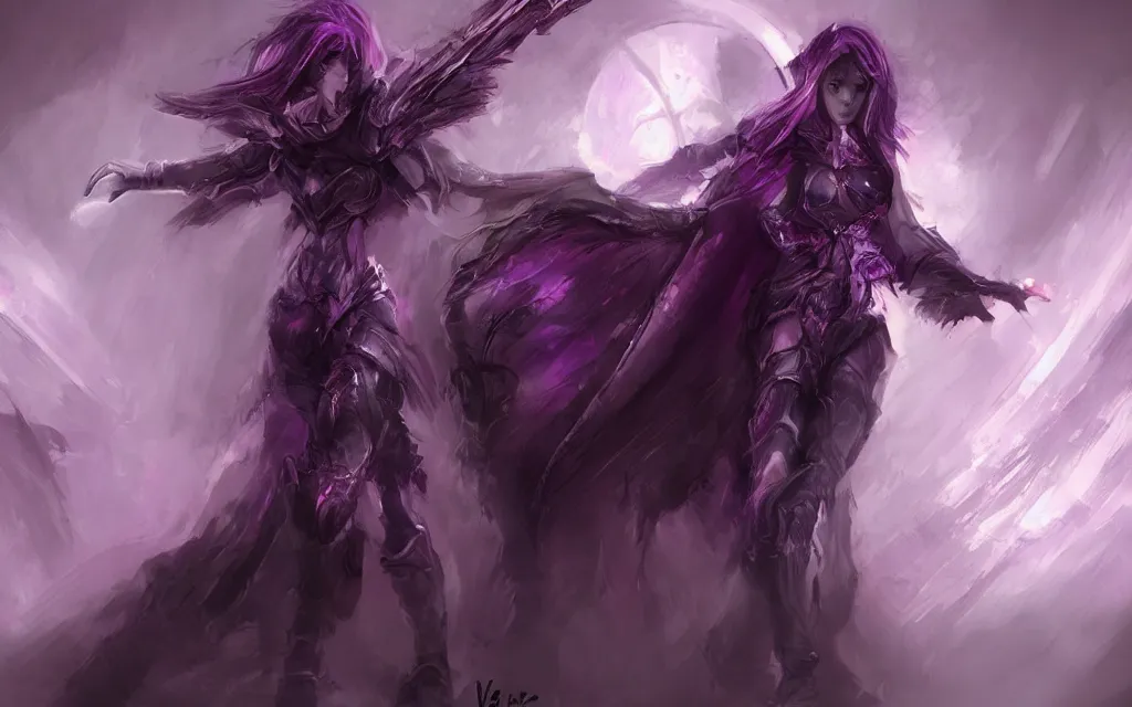 Image similar to valorant, concept art, purple, female, HD,