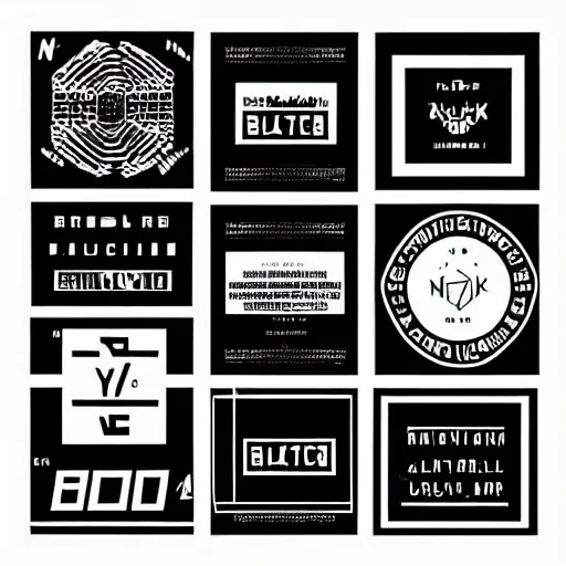 Image similar to black on white graphic design stickers in style of david rudnick, eric hu, acid, y 2 k, brutalism