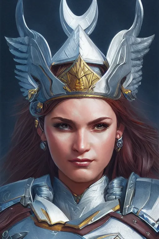 Image similar to amazon valkyrie athena, d & d, fantasy, portrait, highly detailed, headshot, digital painting, trending on artstation, concept art, sharp focus, illustration, art by artgerm and greg rutkowski and magali villeneuve