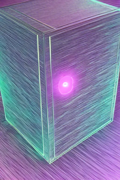 Image similar to iridescent cube, sharp focus, highly detailed, 3 d, rendered, octane render, still photo, realistic, central composition, cinematic, dynamic lighting