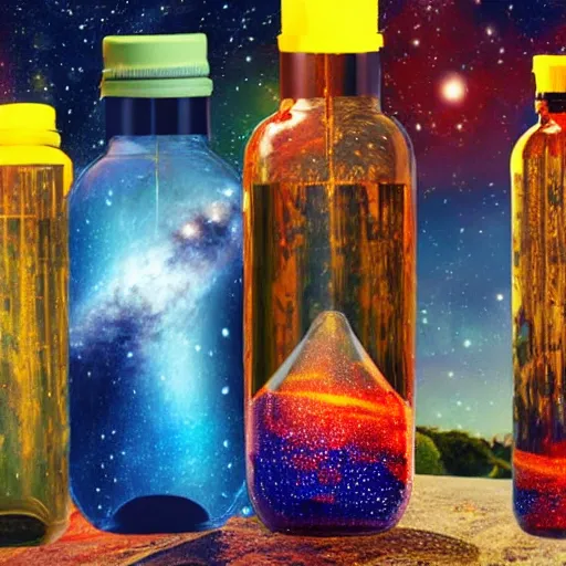 Prompt: the universe in a bottle