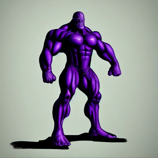 Thanos posing for bodybuilding competition, Painting, | Stable ...