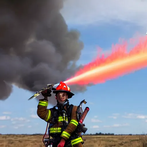 Image similar to mech firefighter drone shooting putting out a fire , insane high detailed, photorealistic, realistic, 35mm -ar 16:9