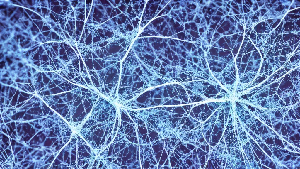 Prompt: neurons network made of salt crystals, macro photography, scientific,