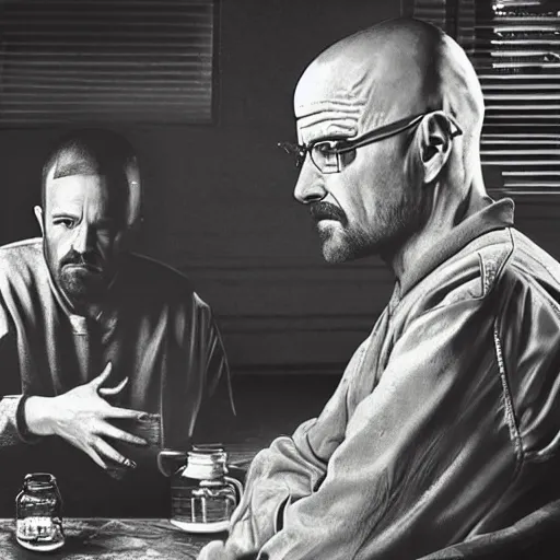 Image similar to walter white and jesse pinkman muckbang